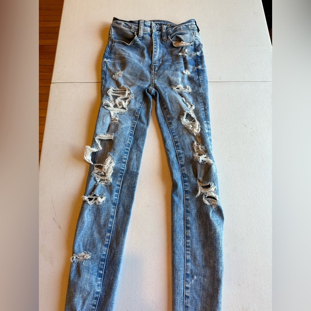 Size 000 blue skinny jeans